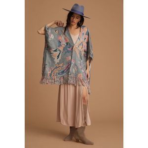 New Anthropologie Elora Knit Tassel Woven Kimono One Size